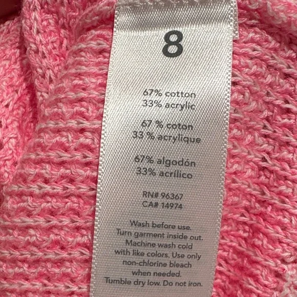 Pink Girl’s Button-Front Knit Cardigan - Picture 5 of 5